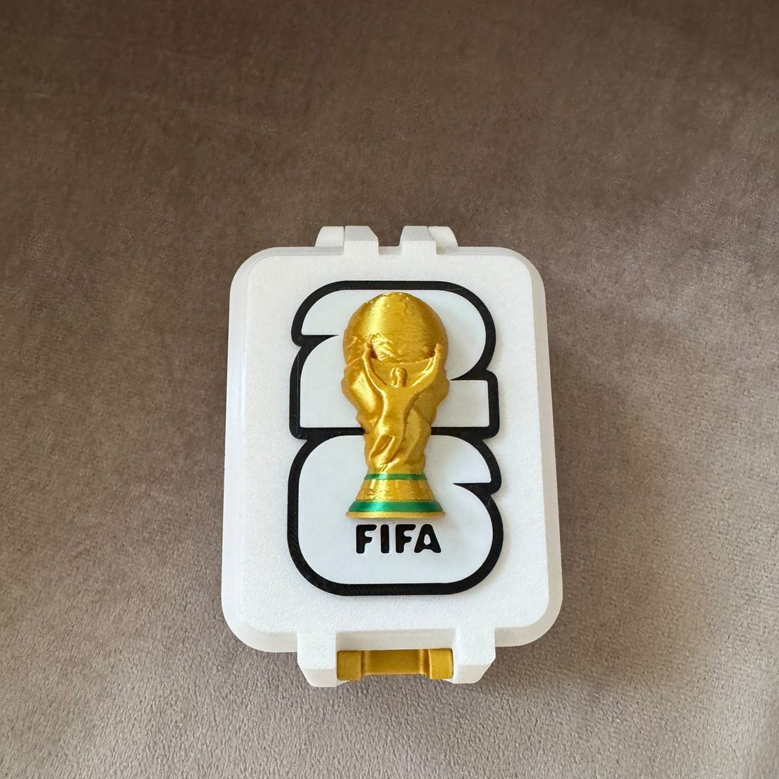 Caixa para cromos Mundial 2026 branca — vista de cima