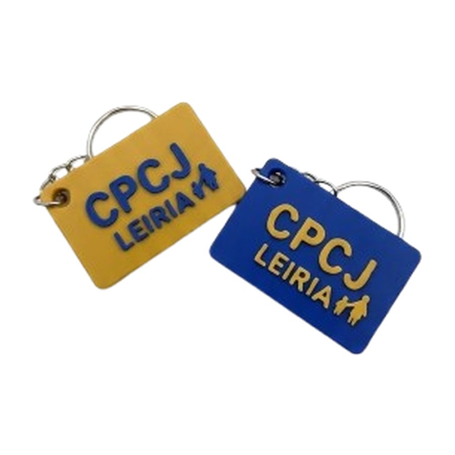 Par de porta-chaves CPCJ Leiria — amarelo e azul