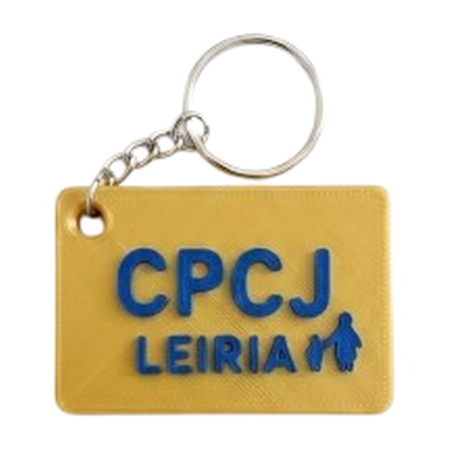 Porta-chaves CPCJ Leiria amarelo com lettering azul