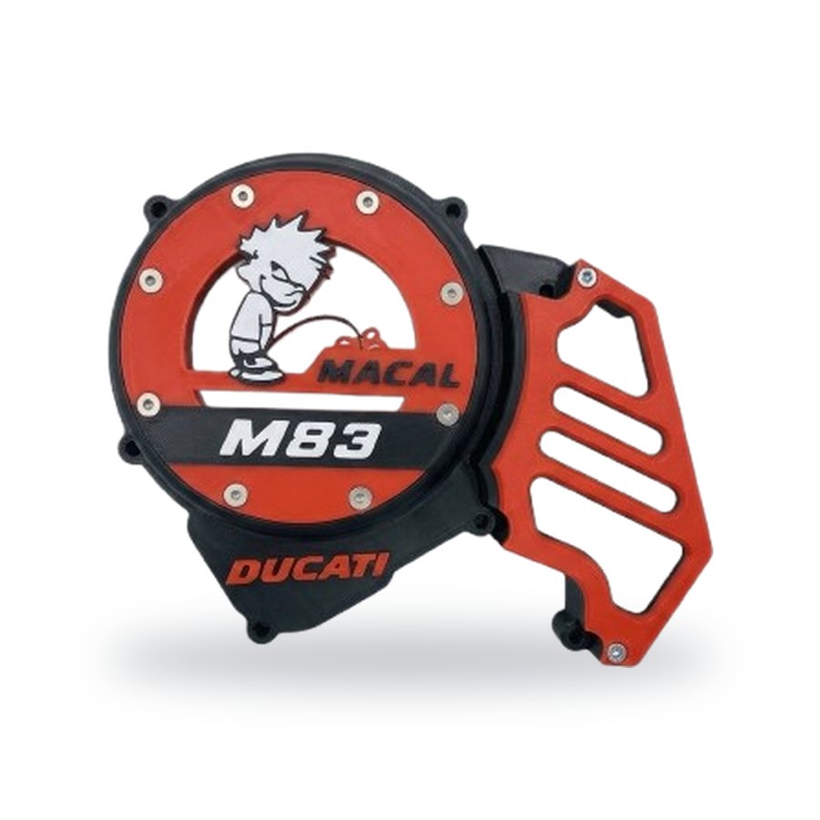 Tampa de motor Minarelli AM6 — Lettering MACAL M83 · DUCATI