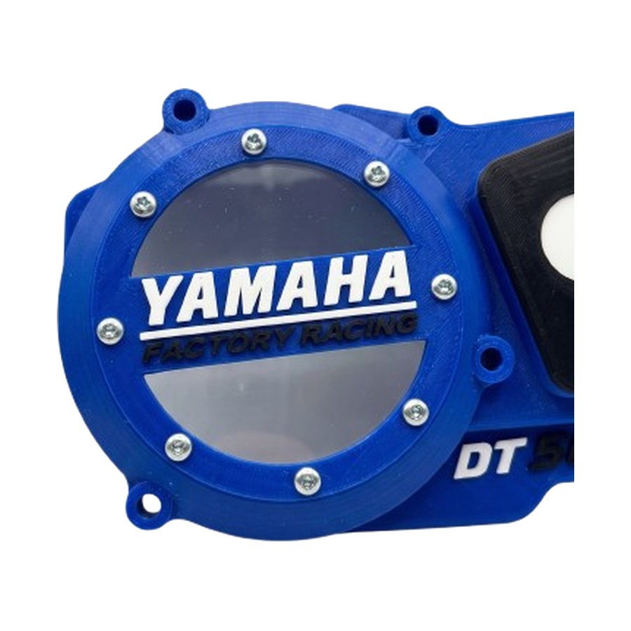 Tampa DT50 Factory Racing azul — pormenor do lettering