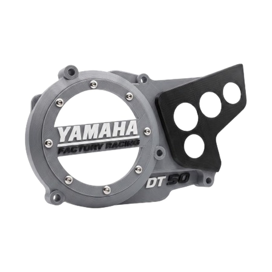 Tampa de motor Yamaha DT50 — Factory Racing cinzenta, vista geral