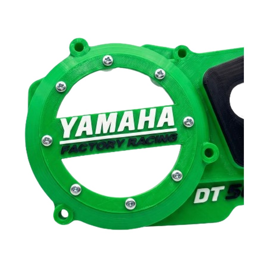 Tampa DT50 Factory Racing verde — pormenor do lettering