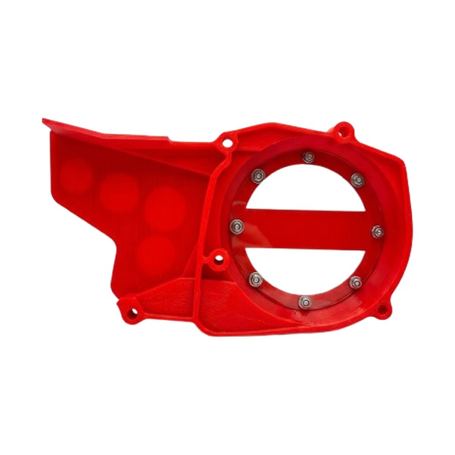 Tampa DT50 Factory Racing vermelha — vista traseira