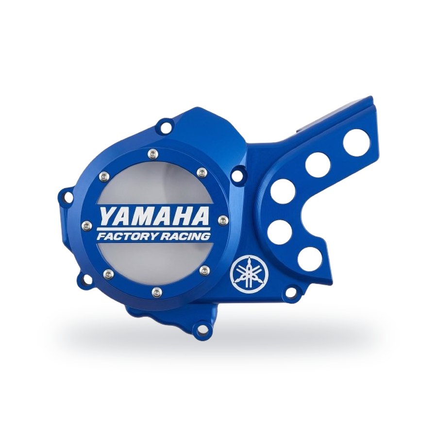 Tampa de motor Yamaha DTR125 Racing com janela — azul