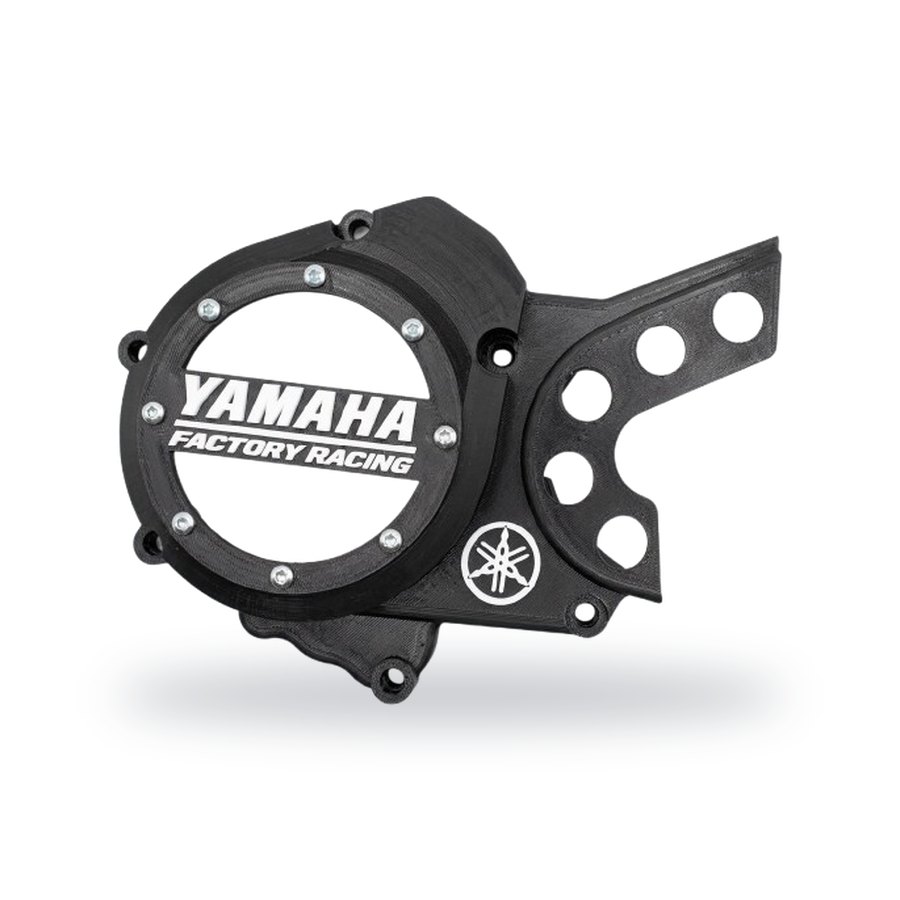 Tampa de motor Yamaha DTR125 Racing com janela — preta